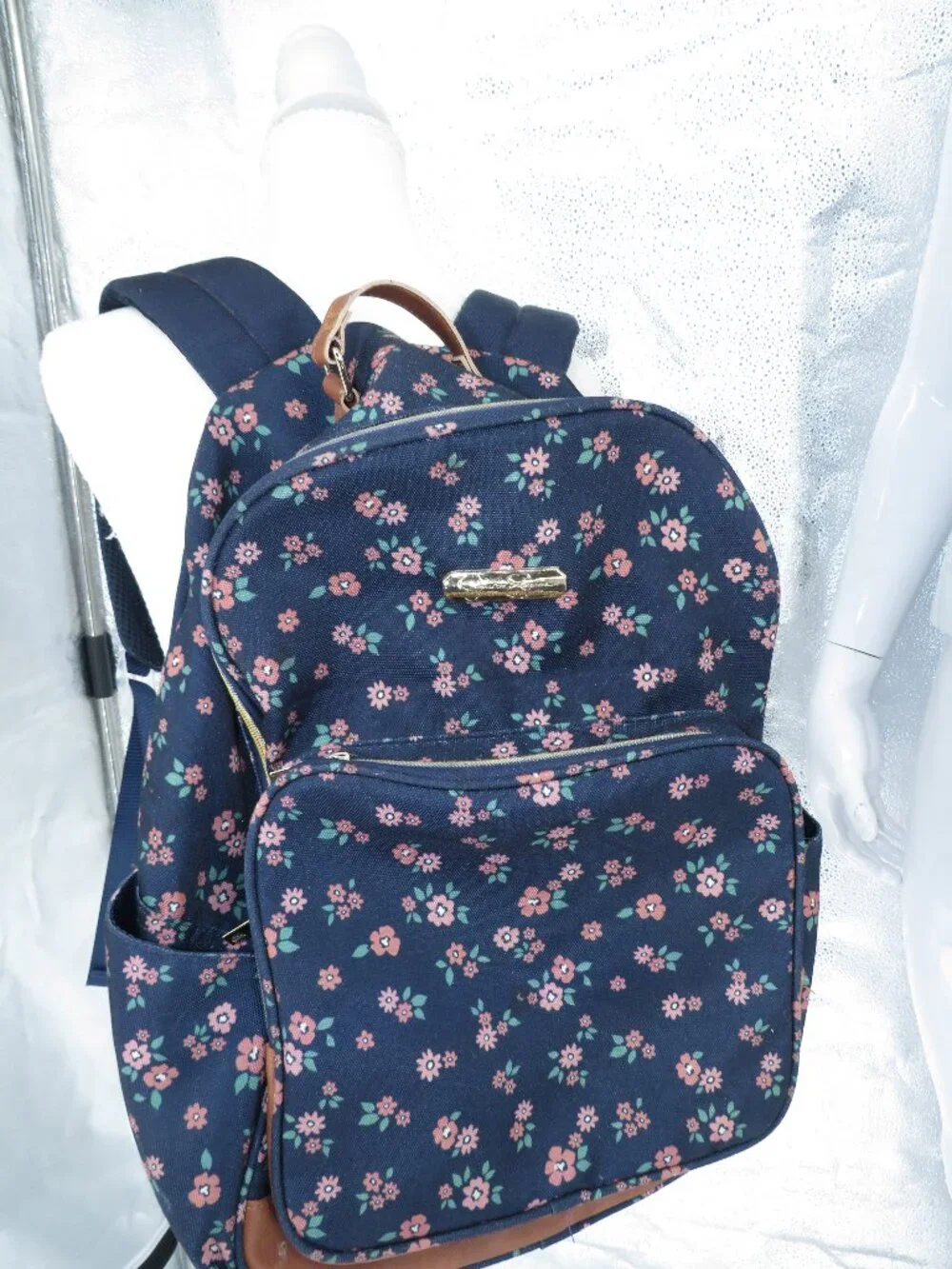 Jessica Simpson Backpack Floral Blue Medium Travel Rucksack School Bag Bookbag